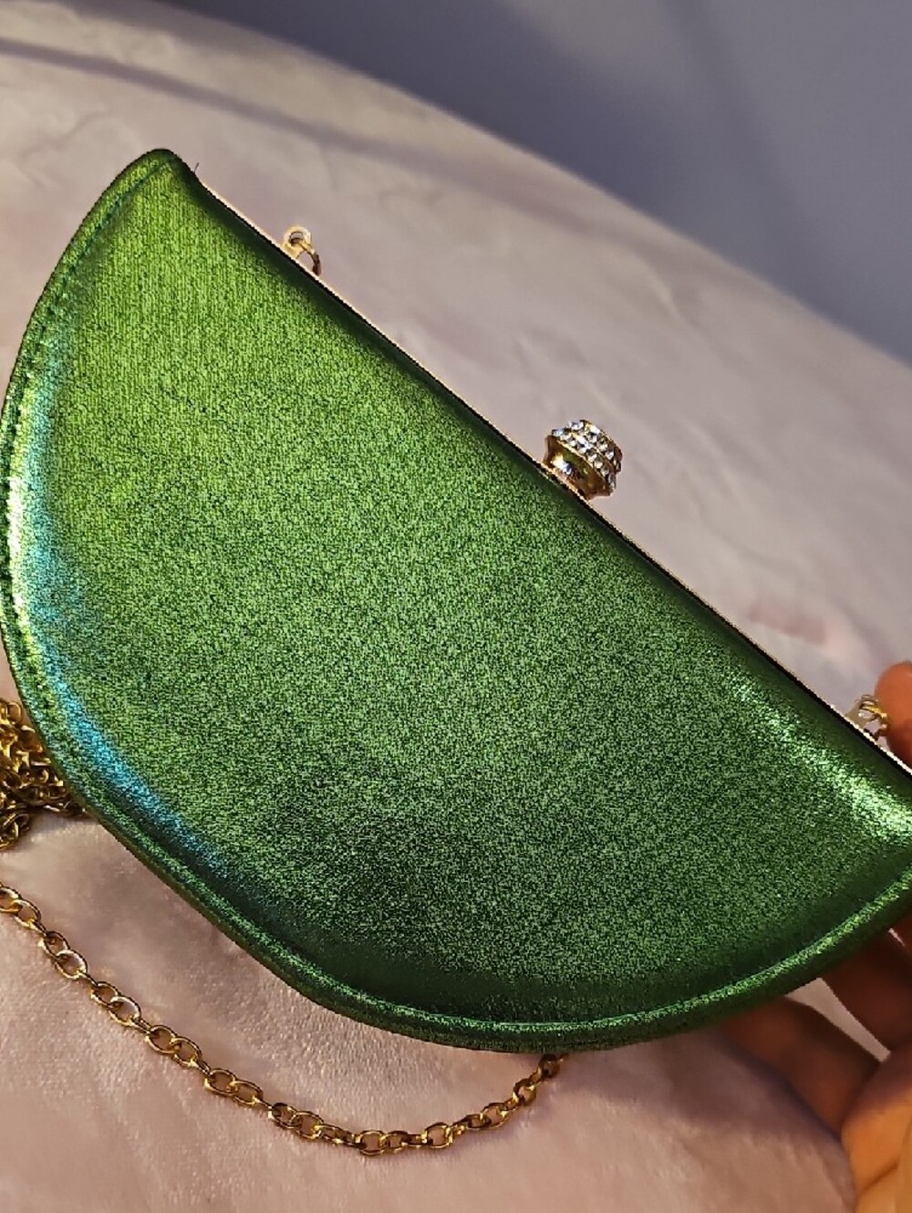Watermelon Crystal Clutch Bag - Pink/Green - Picture 8 of 14
